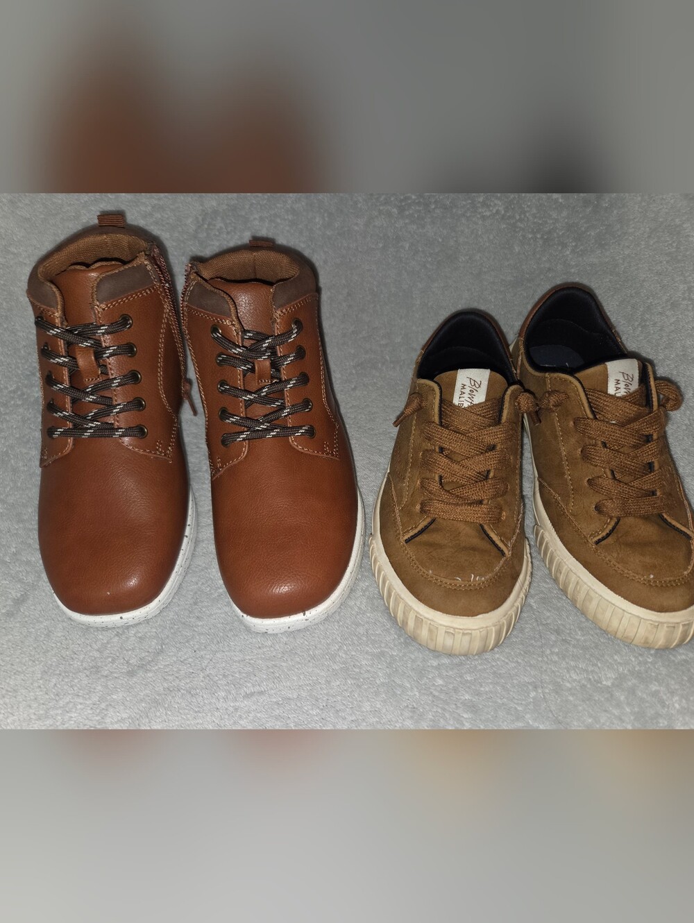 Kohl's Big Kids Boots/nwt And Brown Lace-Up Casual Sneakers Blowfish Worn Little